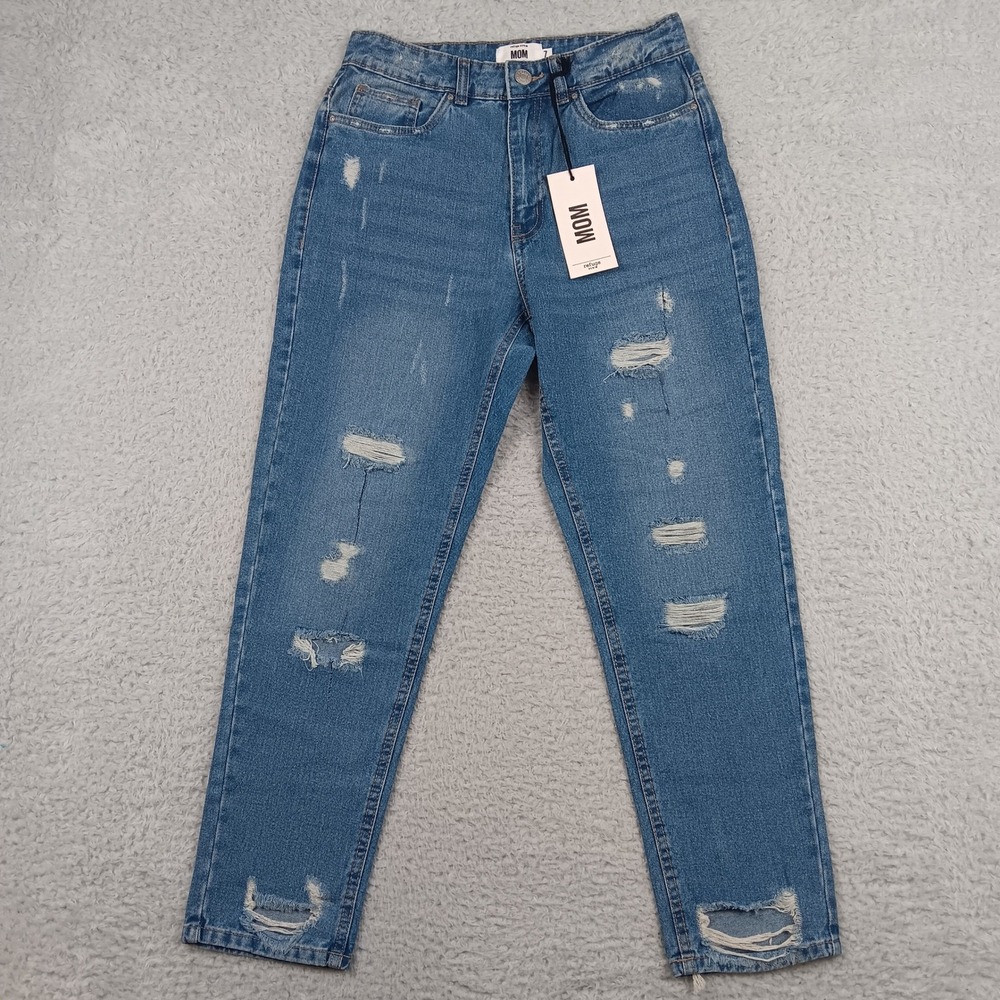 Refuge Denim Mom Jean Women 7 Blue Distressed High Rise NWT 16-2011CR